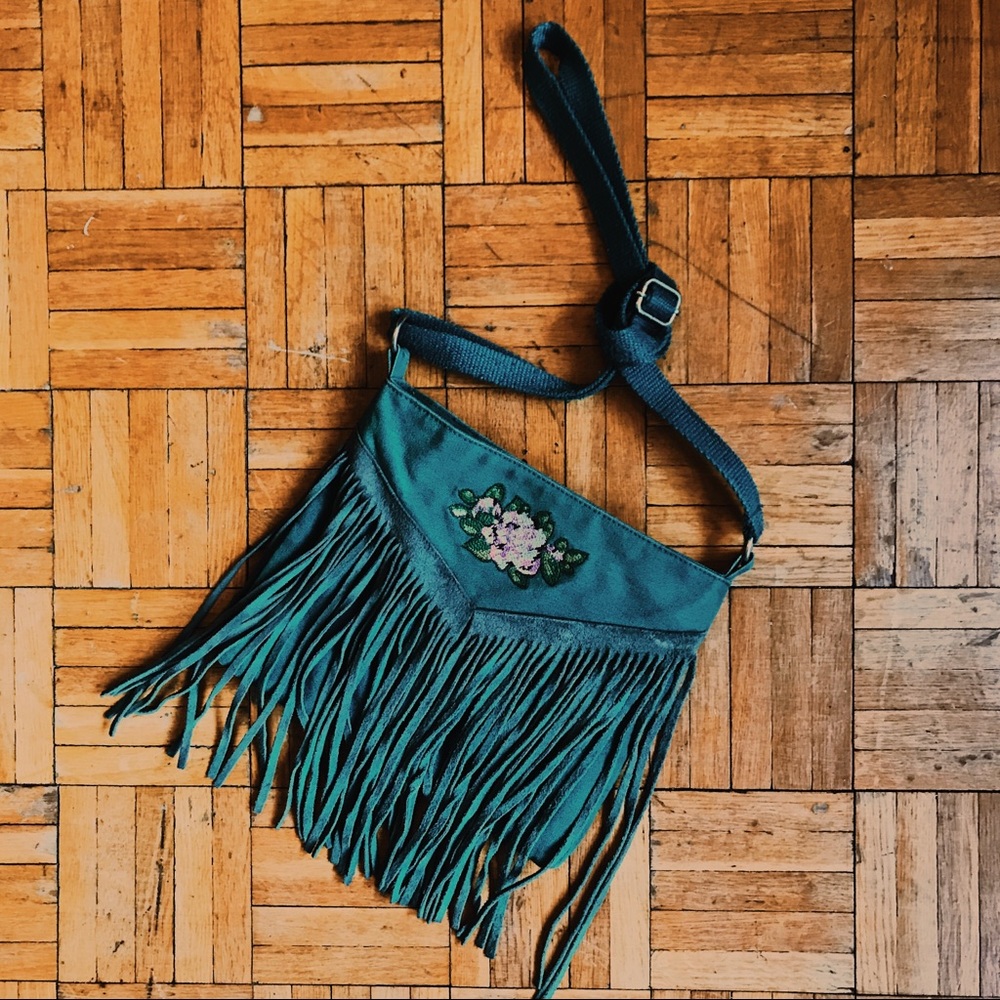 American Eagle Embroidered Fringe Bag